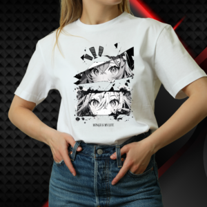 Women's Cotton Soft Round Neck Short Sleeve Eye-Catching Anime Design T-Shirt